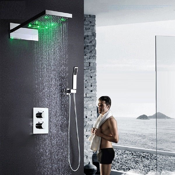 9"x22" Cascada Veneto Shower Set With 3-Way Thermostatic Valve
