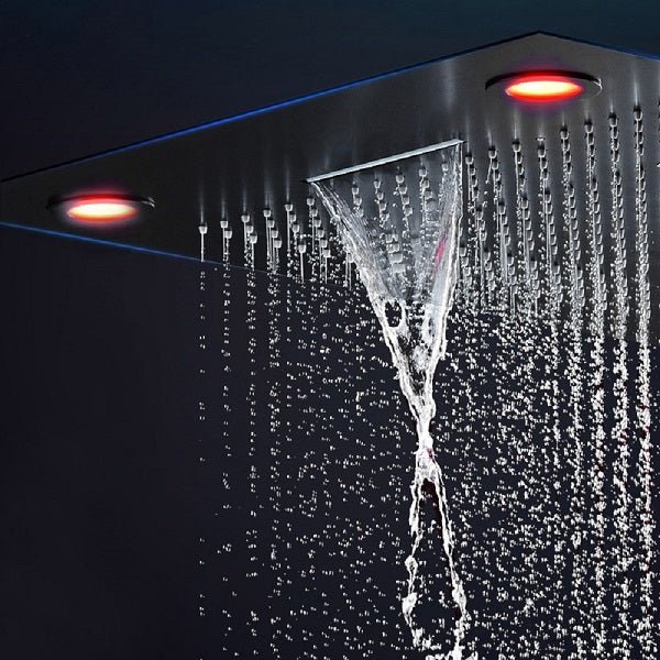 23”x31” Recessed Music Waterfall Rain LED Shower Head with Built-in Bluetooth Speaker - Image 2
