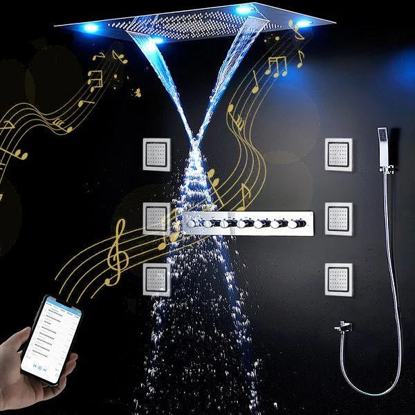 23"x31" Luxurious Classic Design recessed LED shower system built in Bluetooth speakers - Image 11
