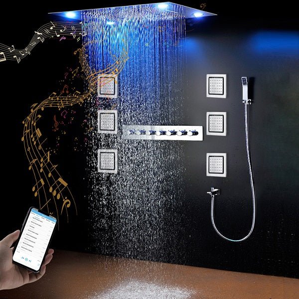 23"x31" Luxurious Classic Design recessed LED shower system built in Bluetooth speakers - Image 2
