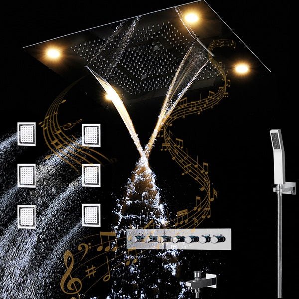 23"x31" Luxurious Classic Design recessed LED shower system built in Bluetooth speakers - Image 8
