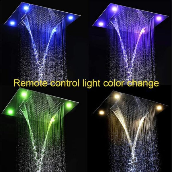 23"x31" Luxurious Classic Design Recessed Waterfall & LED Rain Shower System – 6 mode - Image 5
