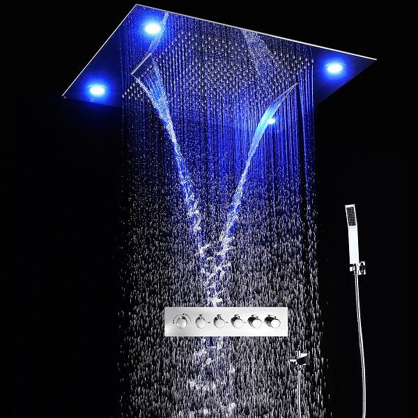 23"x31" Luxurious Classic Design Recessed LED Waterfall & Rain Shower System – 6 mode - Image 3