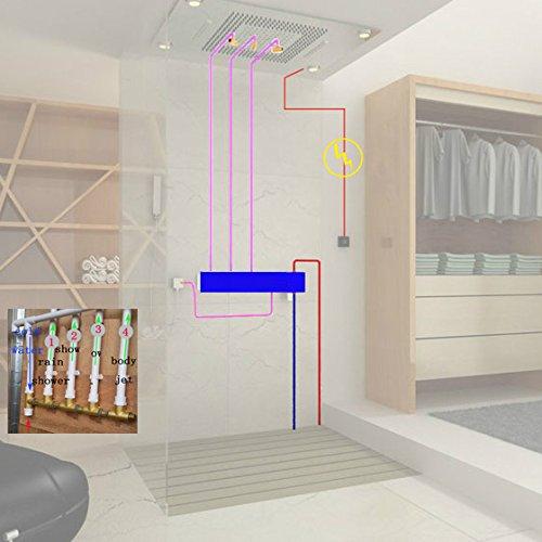 23"x31" Luxurious recessed rain & waterfall LED shower system – 5 mode - Image 13
