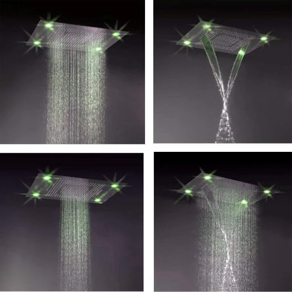 23"x31" Luxurious recessed rain & waterfall LED shower system – 5 mode - Image 6