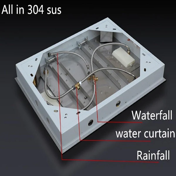 23"x31" Luxurious recessed rain & waterfall LED shower system – 5 mode - Image 8