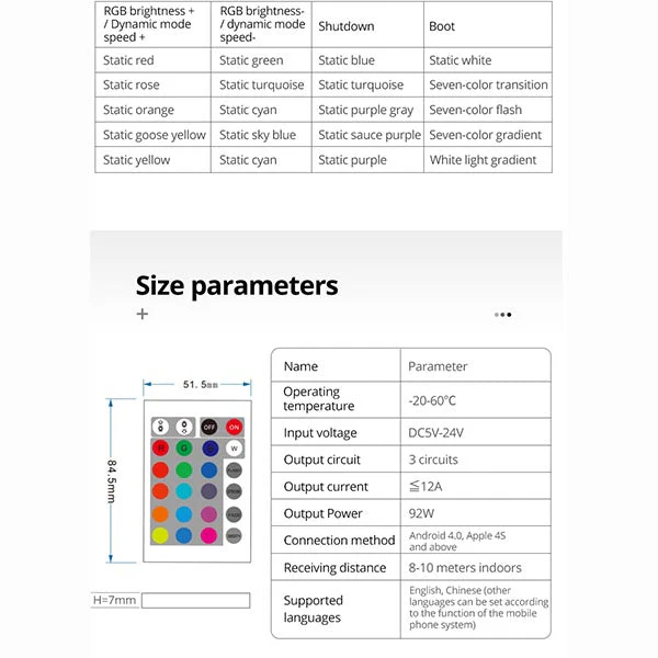 24-Key Remote Control for LED Lights - Image 2