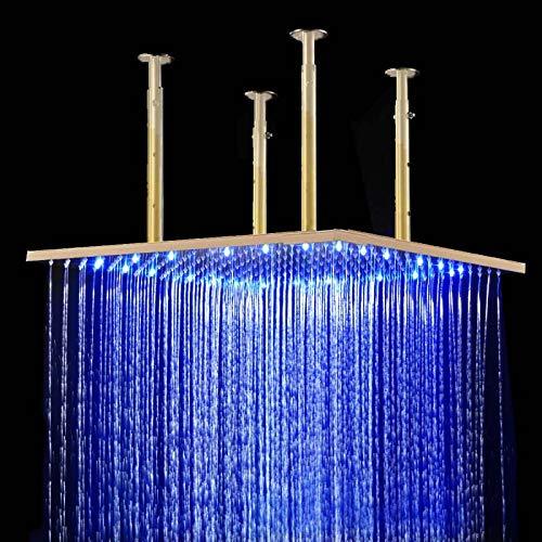 40" Square Ceiling Mount Rainfall LED Shower Head, include Shower Arm - Image 2