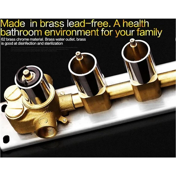 6-Knob Thermostatic Valve + Hand Held + Elbow + Holder & Hose - Image 4