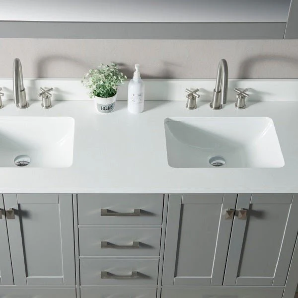 60" Freestanding Vanity with Double Sink & Marble Top by Cascada Showers - Image 8