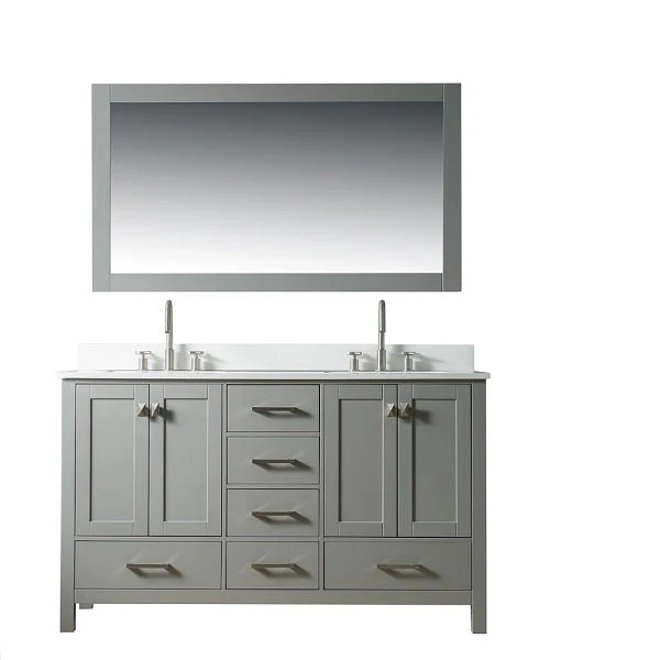 60" Freestanding Vanity with Double Sink & Marble Top by Cascada Showers - Image 9