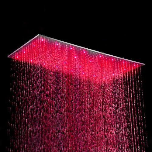 Cascada 8"x16" Stainless Steel Rainfall LED Shower Head - Image 2