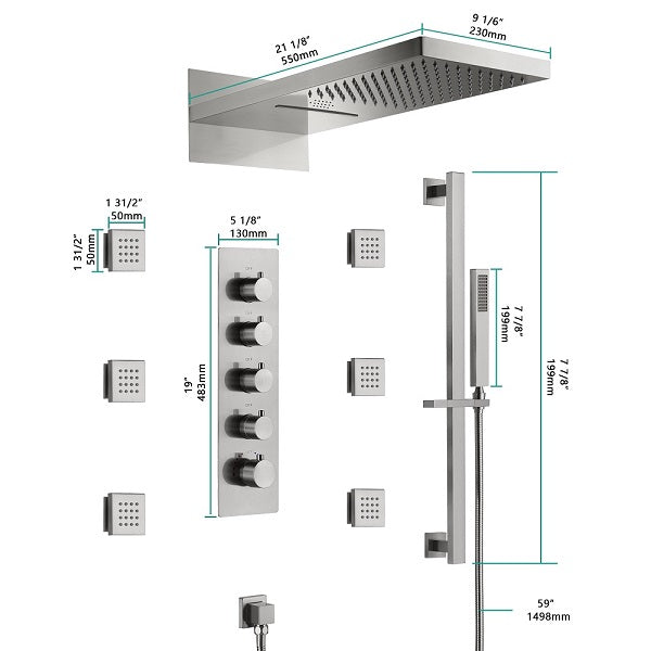 9"x22” Capri Music LED shower system - Image 3