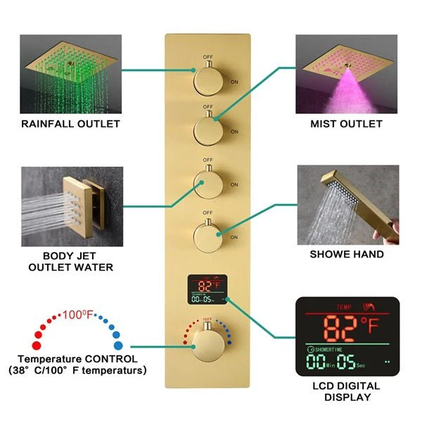 Cascada 12" Siena Digital Music LED Shower System - Image 4