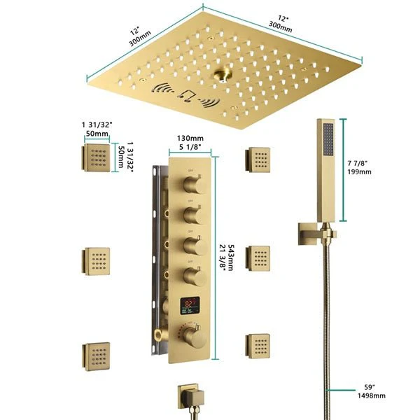 Cascada 12" Siena Digital Music LED Shower System - Image 6