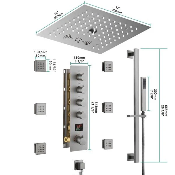 Cascada 12" Turin Digital LED Music Shower System - Image 7