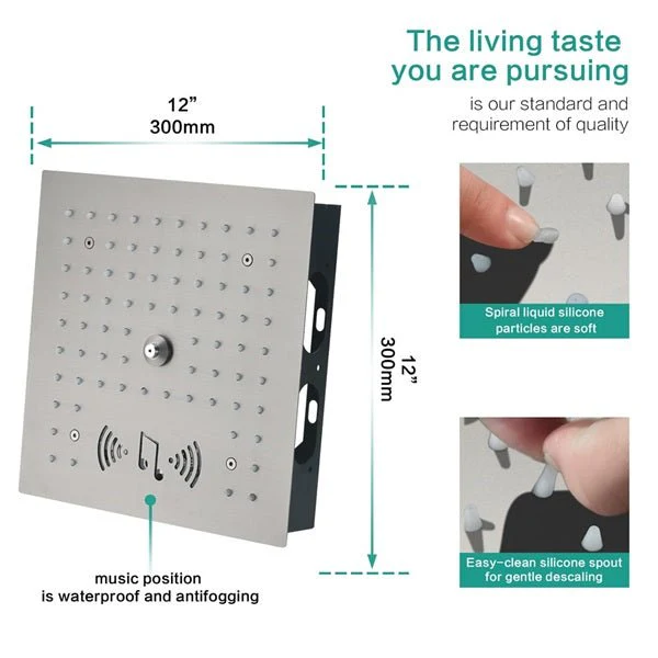 Cascada 12" Turin Digital LED Music Shower System - Image 9