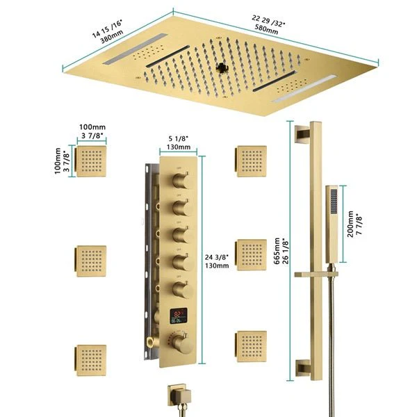 Cascada 15" x 23" Milan Bluetooth LED Shower System - Image 6