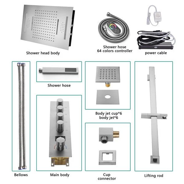 Cascada 15"x23" Catania Bluetooth LED Shower System - Image 4