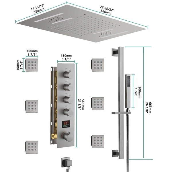 Cascada 15"x23" Catania Bluetooth LED Shower System - Image 6