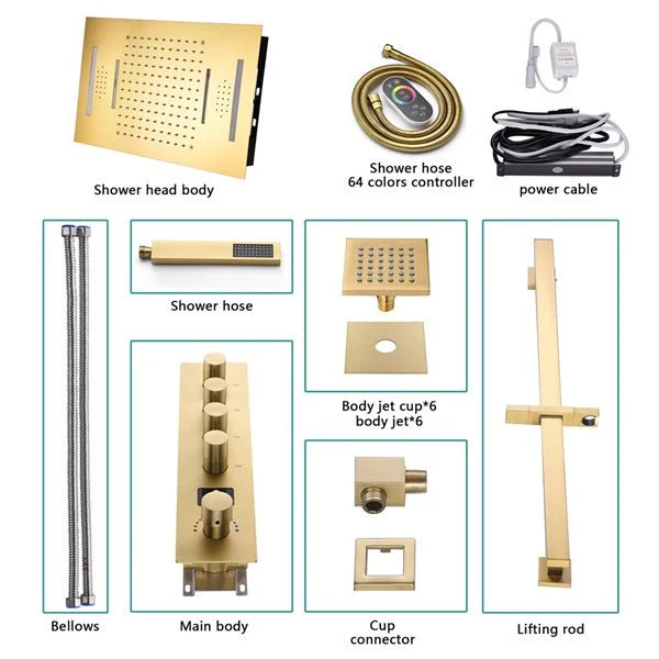 Cascada 15"x23" Catania Digital LED Music Shower System - Image 4