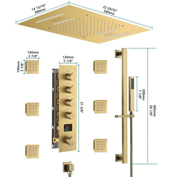 Cascada 15"x23" Catania Digital LED Music Shower System - Image 5