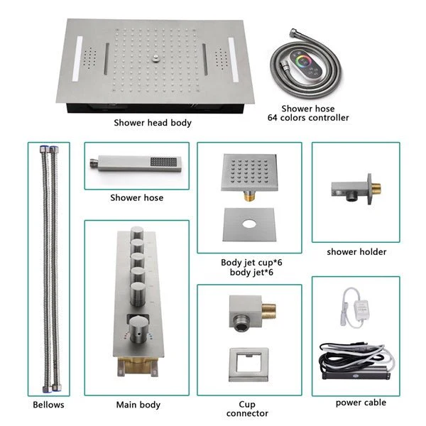 Cascada 15"x23" Palermo Digital LED Music Shower System - Image 4