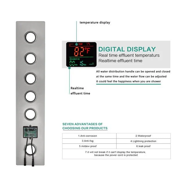 Cascada 15"x23" Palermo Digital LED Music Shower System - Image 6