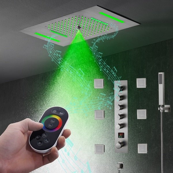 Cascada 15"x23" Palermo Digital LED Music Shower System - Image 9