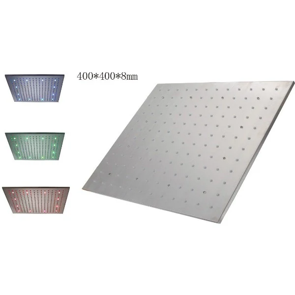 16" Stainless Steel Ceiling Mount Square Rainfall LED Shower Head - Image 7