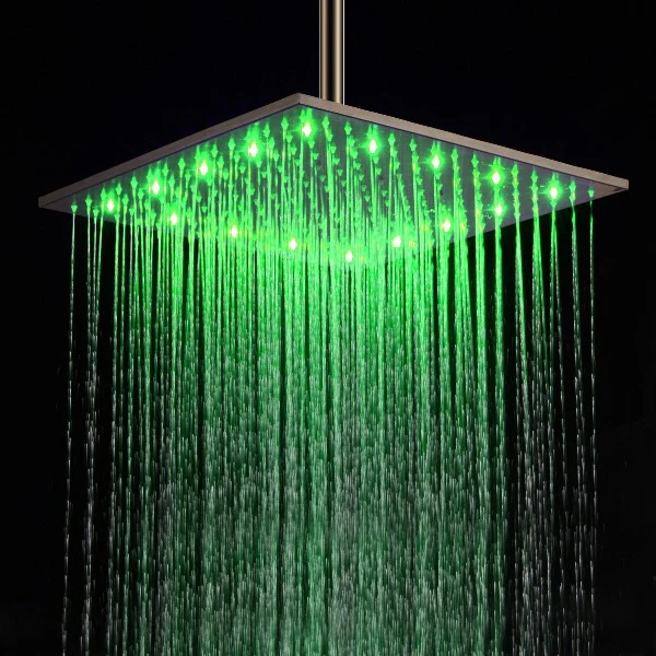 16" Square Rainfall LED Shower Head - Image 3