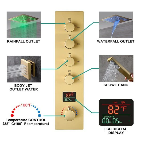 Cascada 16" Siena Digital Music LED Shower System - Image 3