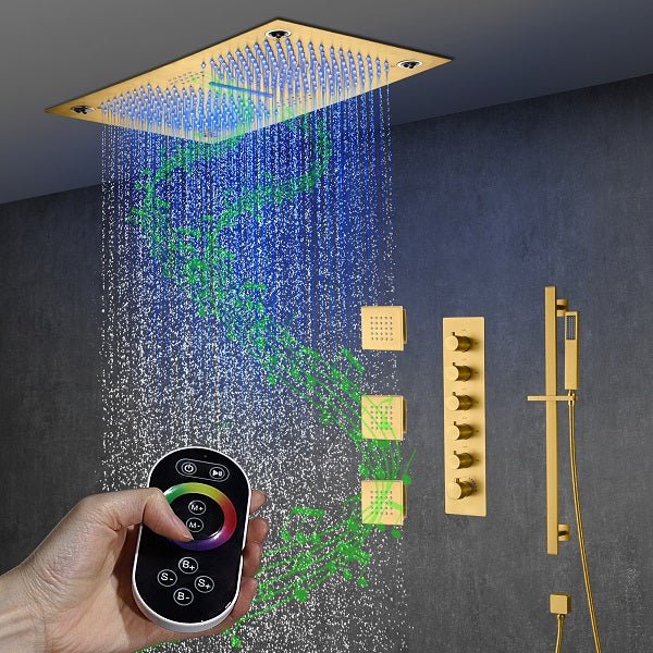 Cascada Luxury Laguna 16"x28" LED Shower System with Built-In Bluetooth Speakers & Music Integration - Image 13