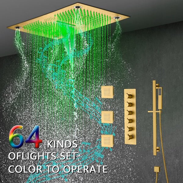 Cascada Luxury Laguna 16"x28" LED Shower System with Built-In Bluetooth Speakers & Music Integration - Image 9