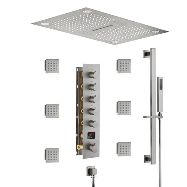 Cascada 16"x28" Sorrento Digital Rainfall LED music Shower System - Image 8