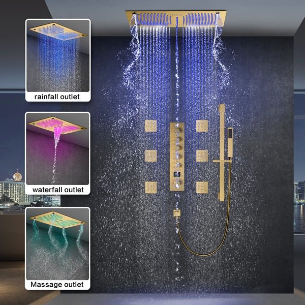Cascada 16"x28" Sorrento Digital Waterfall Bluetooth LED Shower System - Image 2