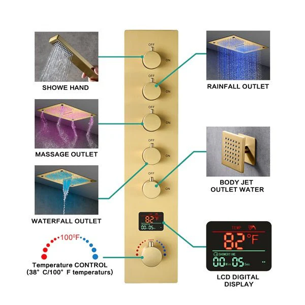 Cascada 16"x28" Sorrento Digital Waterfall Bluetooth LED Shower System - Image 3