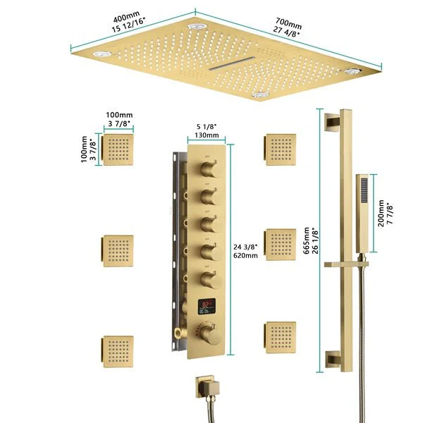 Cascada 16"x28" Sorrento Digital Waterfall Bluetooth LED Shower System - Image 5