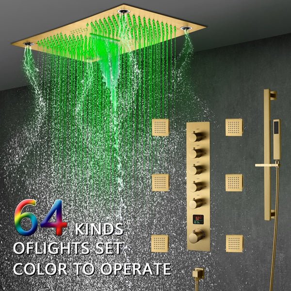 Cascada 16"x28" Sorrento Digital Waterfall Bluetooth LED Shower System - Image 6