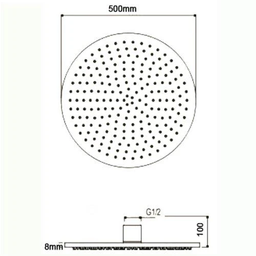 20" Ceiling Mount Round Rainfall LED Shower Head, Stainless Steel - Image 3