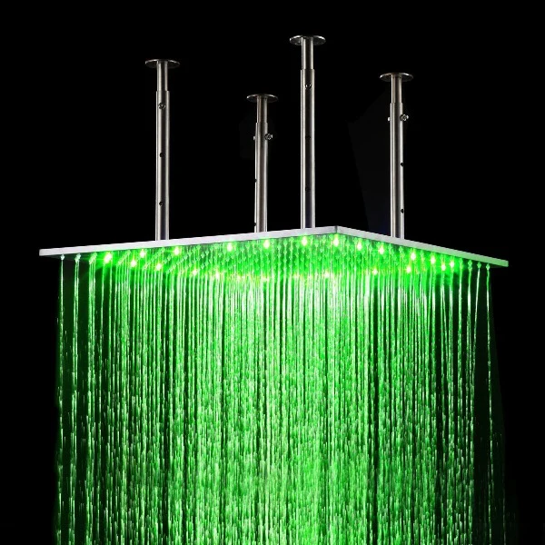 20" Stainless Steel Luxury Square LED Rain Bathroom Shower Head - Image 3