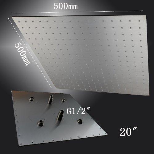 20" Stainless Steel Luxury Square LED Rain Bathroom Shower Head - Image 5
