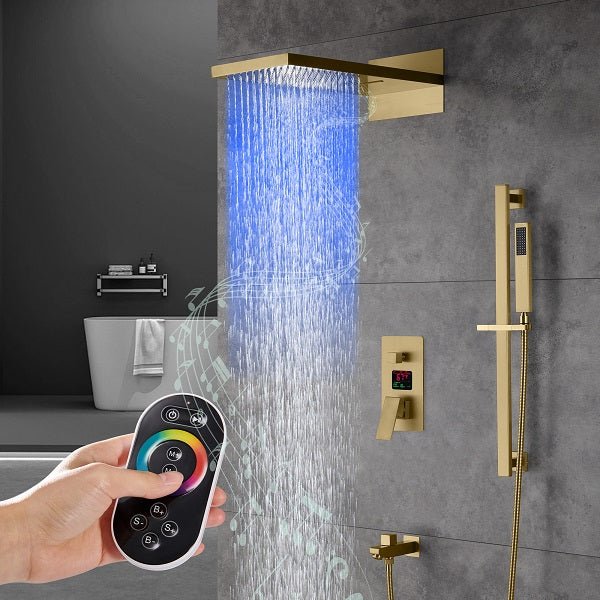 9"x22” Music LED shower set with Valve & LCD Display - Image 12