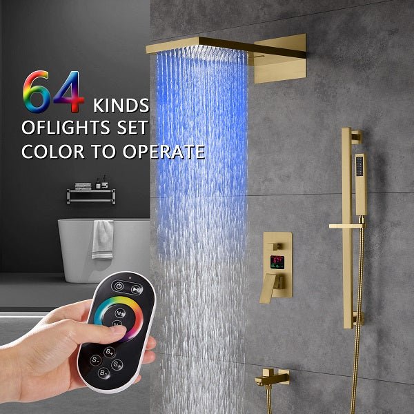 9"x22” Music LED shower set with Valve & LCD Display - Image 2