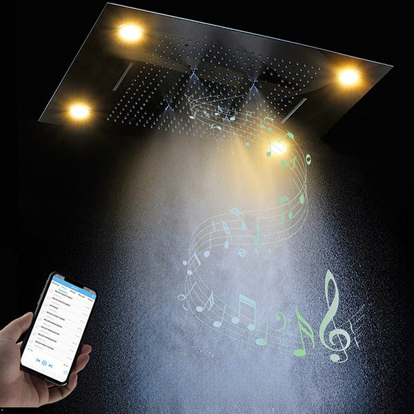 Cascada 23"x31" Recessed Bluetooth Music Shower Head with WiFi Smart LED Control 5 Modes - Image 3