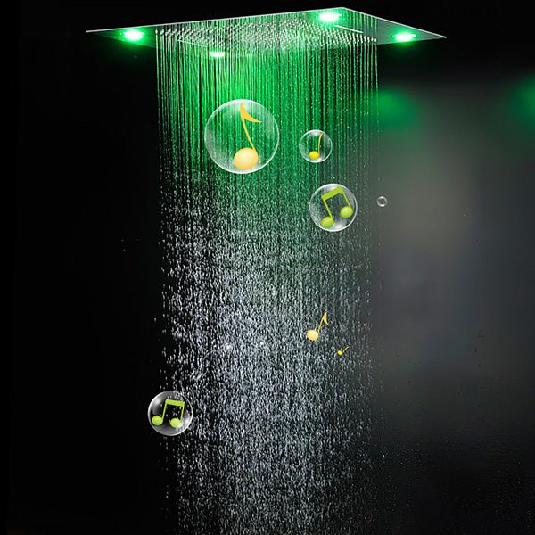 Cascada 23"x31" Recessed Bluetooth Music Shower Head with WiFi Smart LED Control 5 Modes - Image 4