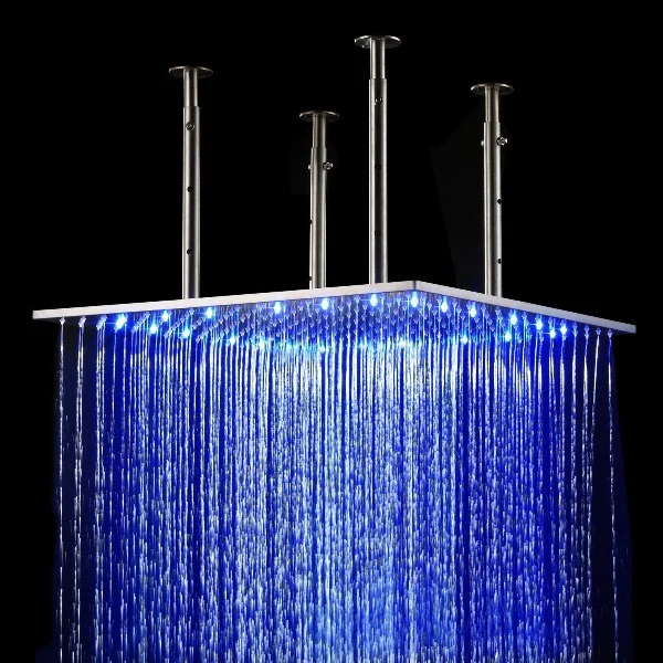 31" Stainless Steel Luxury Square LED Rain Bathroom Shower Head - Image 9