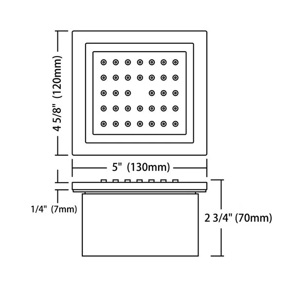 Cascada 4" Square (34-Nozzle) Body Spray Jet Shower - Image 18