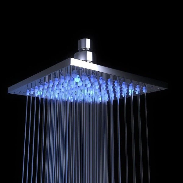8" Square Rainfall LED Shower Head - Image 3