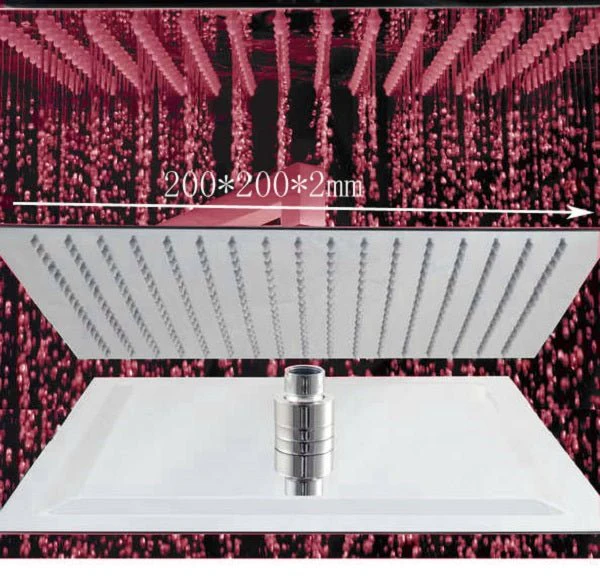 8" Square Rainfall LED Shower Head - Image 5